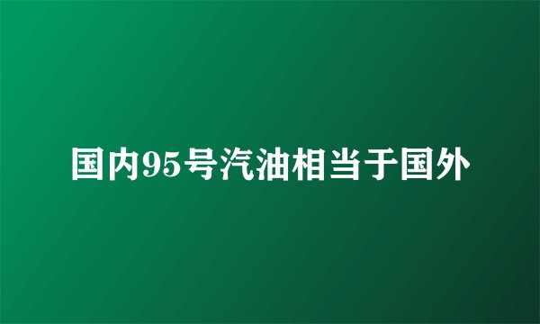 国内95号汽油相当于国外