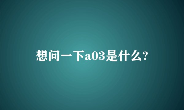 想问一下a03是什么?