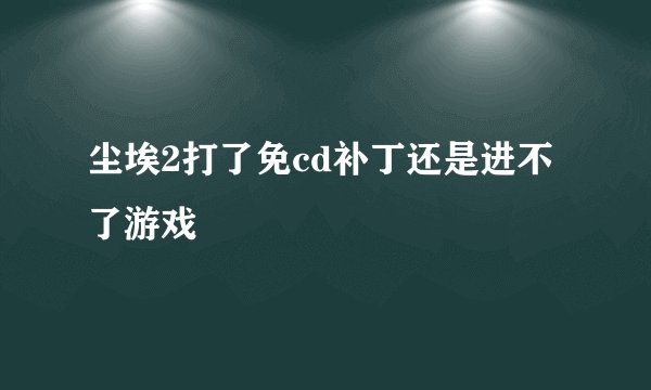 尘埃2打了免cd补丁还是进不了游戏