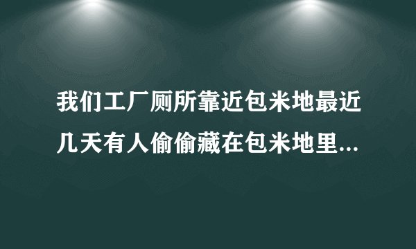我们工厂厕所靠近包米地最近几天有人偷偷藏在包米地里一在往厕所排便道里偷看女人在厕所里大小便怎么办？