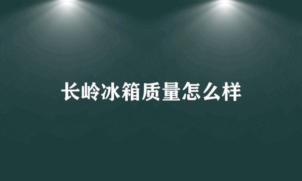 长岭冰箱质量怎么样