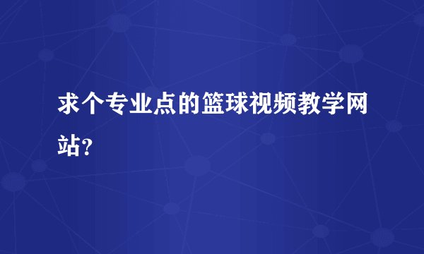 求个专业点的篮球视频教学网站？