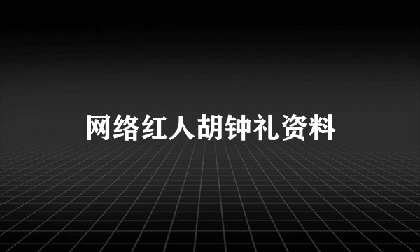 网络红人胡钟礼资料