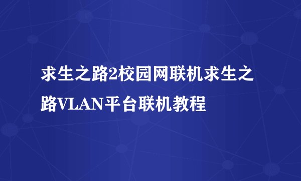 求生之路2校园网联机求生之路VLAN平台联机教程