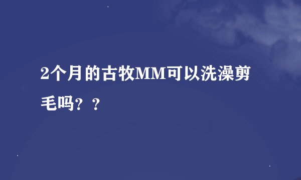 2个月的古牧MM可以洗澡剪毛吗？？