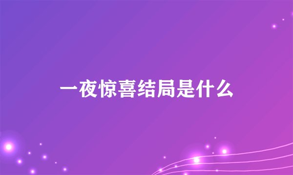 一夜惊喜结局是什么
