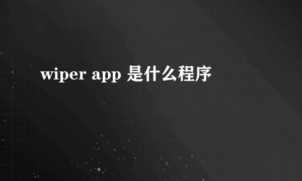 wiper app 是什么程序
