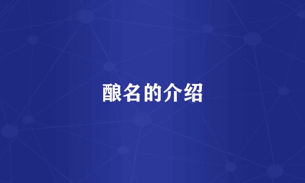 酿名的介绍