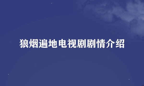 狼烟遍地电视剧剧情介绍