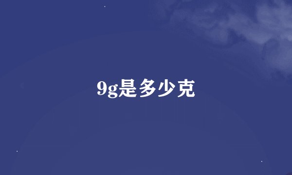 9g是多少克