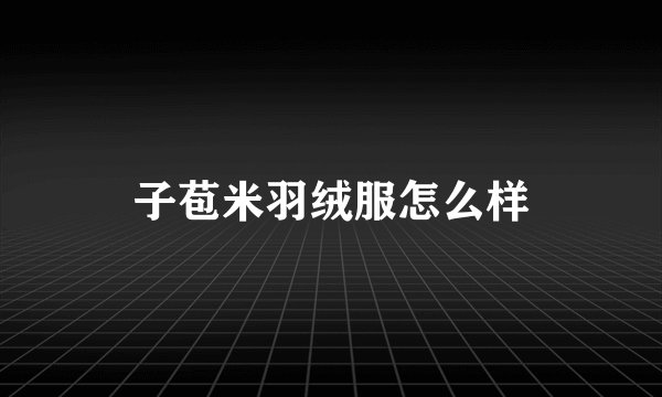 子苞米羽绒服怎么样