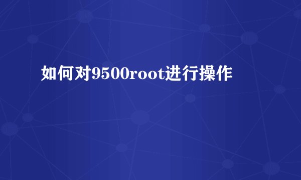 如何对9500root进行操作