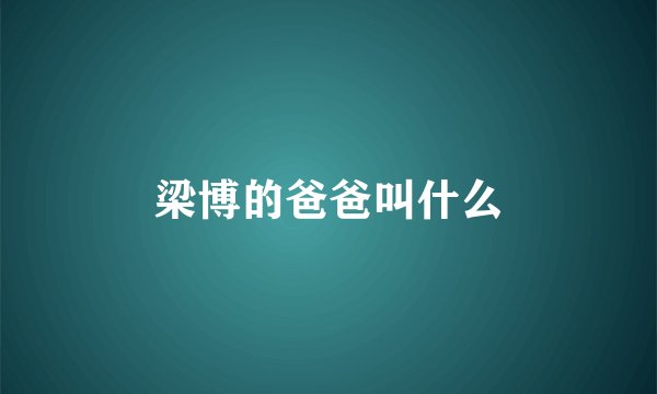 梁博的爸爸叫什么