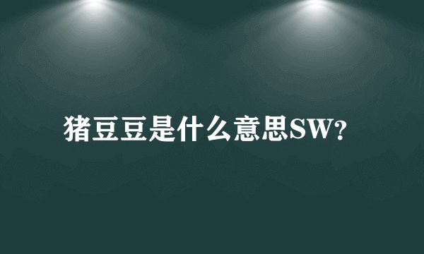 猪豆豆是什么意思SW？