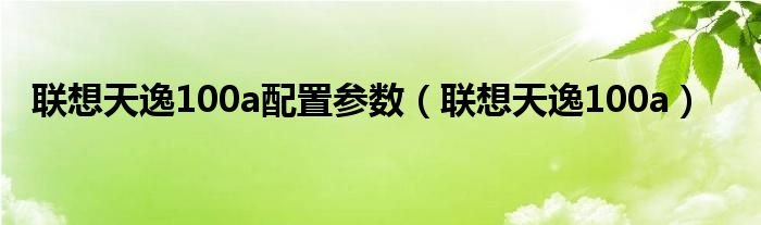联想天逸100a配置参数联想天逸100a