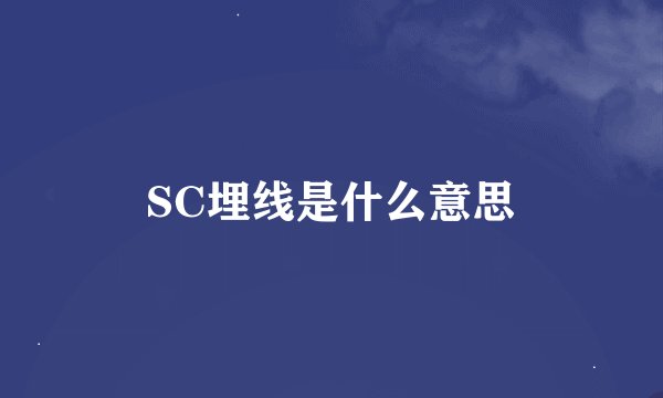 SC埋线是什么意思