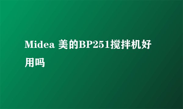 Midea 美的BP251搅拌机好用吗