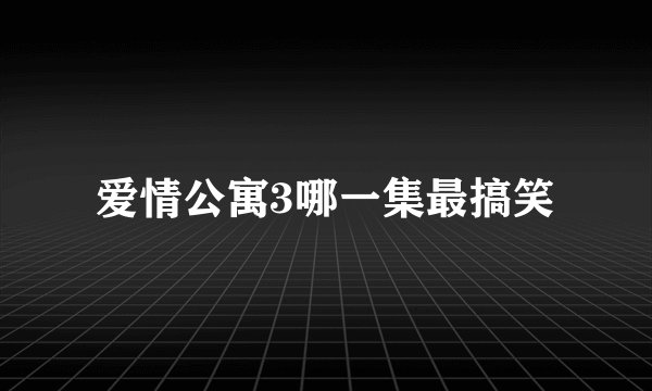 爱情公寓3哪一集最搞笑
