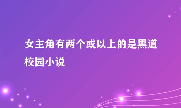 女主角有两个或以上的是黑道校园小说