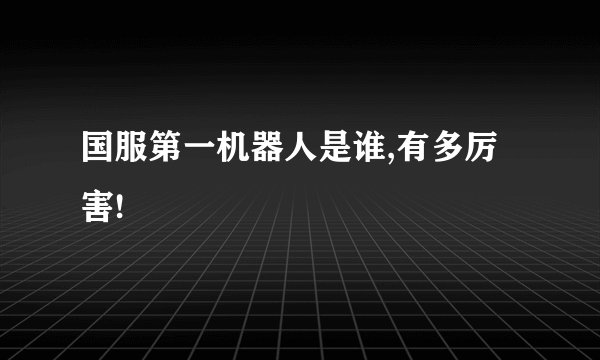 国服第一机器人是谁,有多厉害!