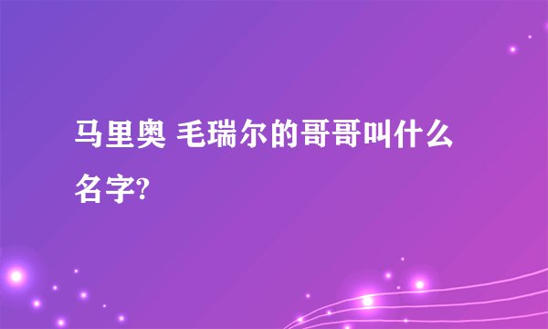 马里奥 毛瑞尔的哥哥叫什么名字?