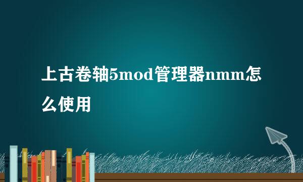 上古卷轴5mod管理器nmm怎么使用