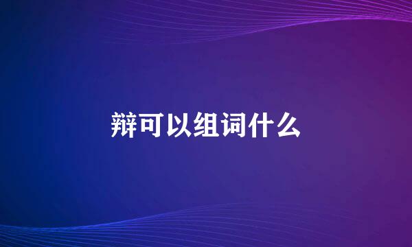 辩可以组词什么