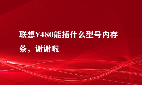 联想Y480能插什么型号内存条，谢谢啦