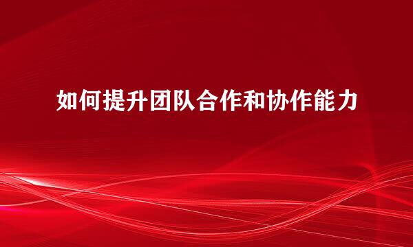 如何提升团队合作和协作能力