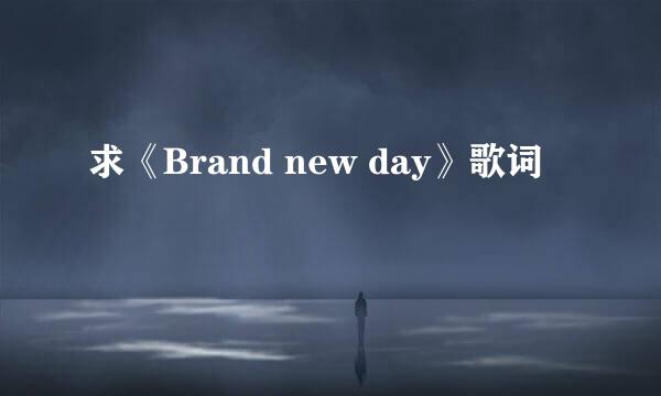 求《Brand new day》歌词
