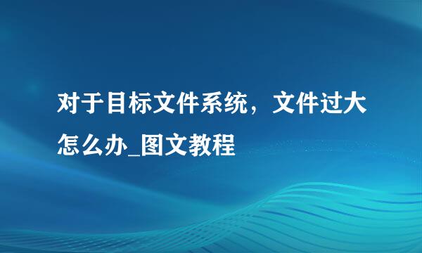 对于目标文件系统，文件过大怎么办_图文教程