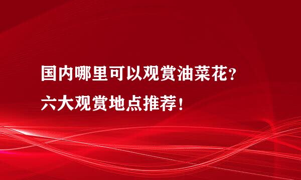 国内哪里可以观赏油菜花？ 六大观赏地点推荐！