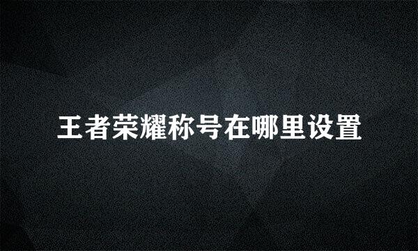王者荣耀称号在哪里设置