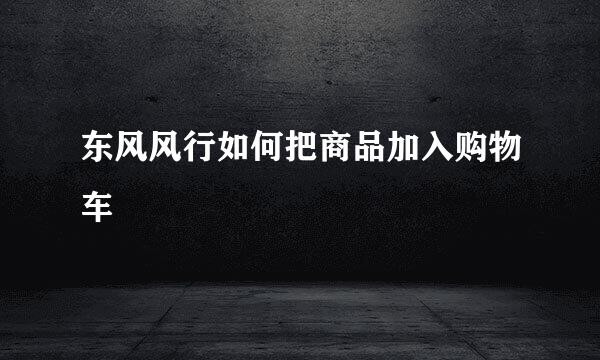 东风风行如何把商品加入购物车