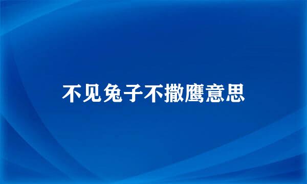 不见兔子不撒鹰意思
