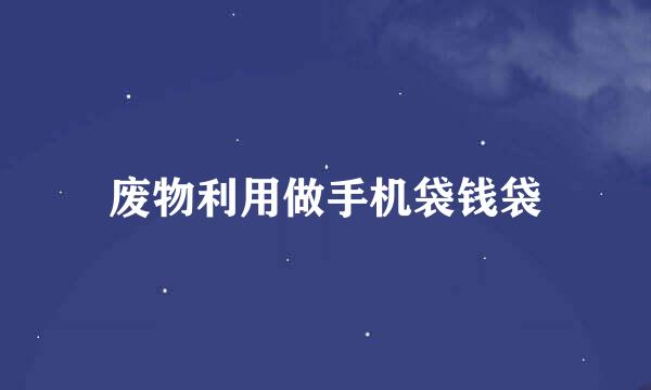 废物利用做手机袋钱袋