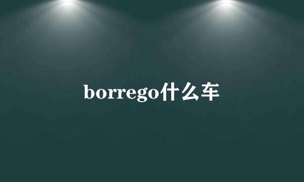 borrego什么车