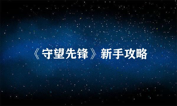 《守望先锋》新手攻略