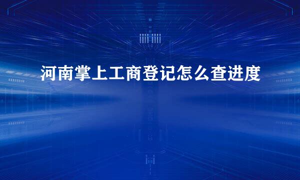 河南掌上工商登记怎么查进度