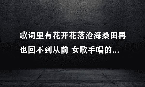 歌词里有花开花落沧海桑田再也回不到从前 女歌手唱的 求歌名