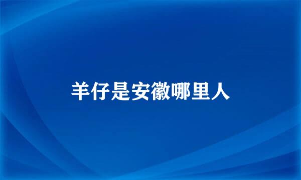 羊仔是安徽哪里人