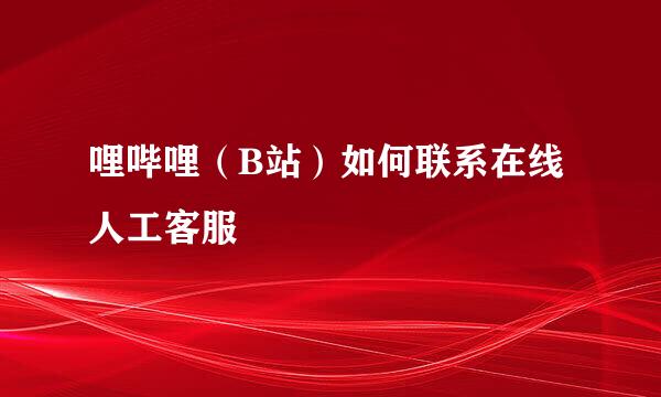 哩哔哩（B站）如何联系在线人工客服