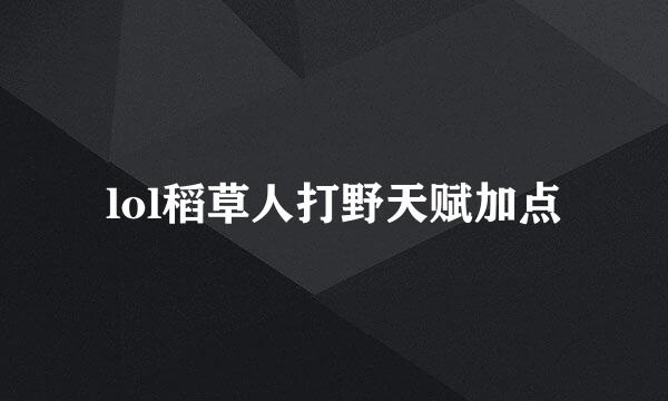 lol稻草人打野天赋加点