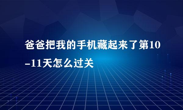 爸爸把我的手机藏起来了第10-11天怎么过关