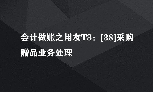 会计做账之用友T3：[38]采购赠品业务处理