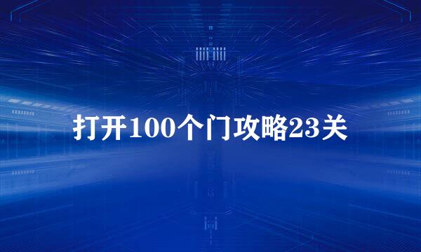 打开100个门攻略23关