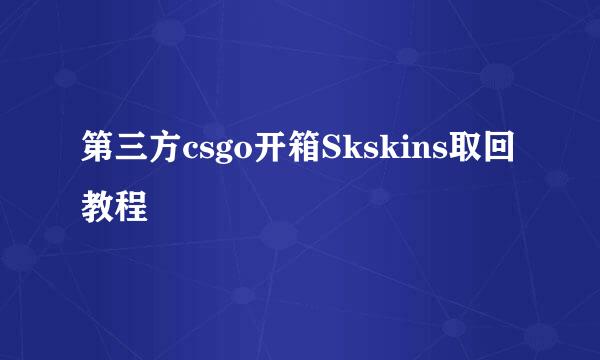 第三方csgo开箱Skskins取回教程