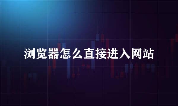 浏览器怎么直接进入网站