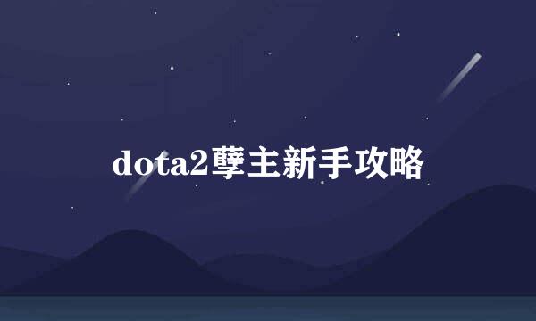 dota2孽主新手攻略