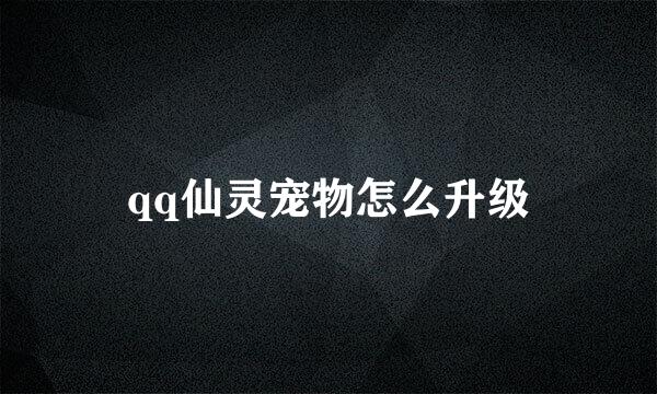 qq仙灵宠物怎么升级